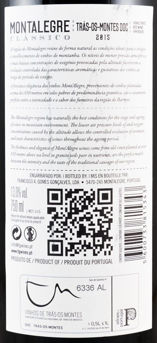 2015 Mont'Alegre Clássico tinto