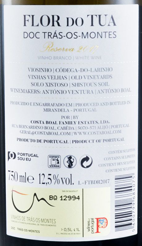 2017 Flor do Tua Reserva white