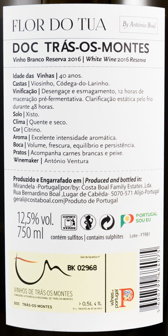 2016 Flor do Tua Reserva white