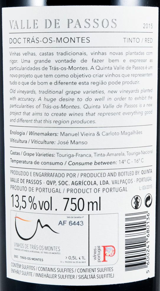 2015 Valle de Passos tinto