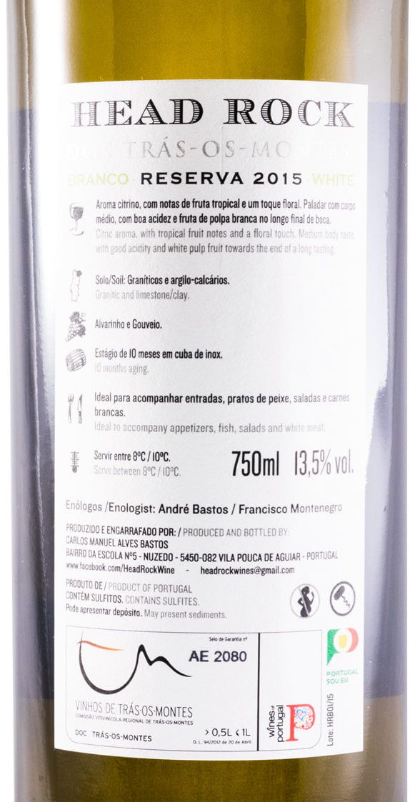 2015 Head Rock Reserva white