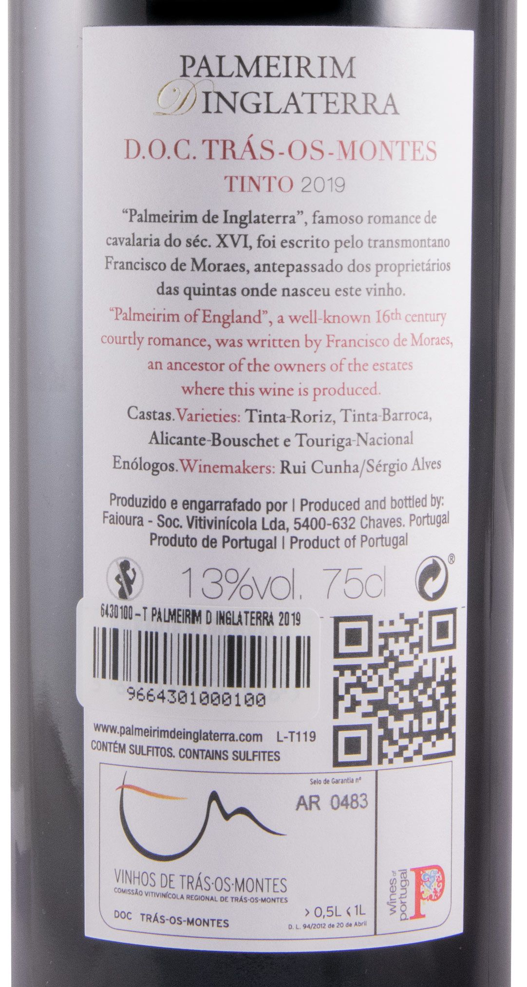 2019 Palmeirim d'Inglaterra tinto
