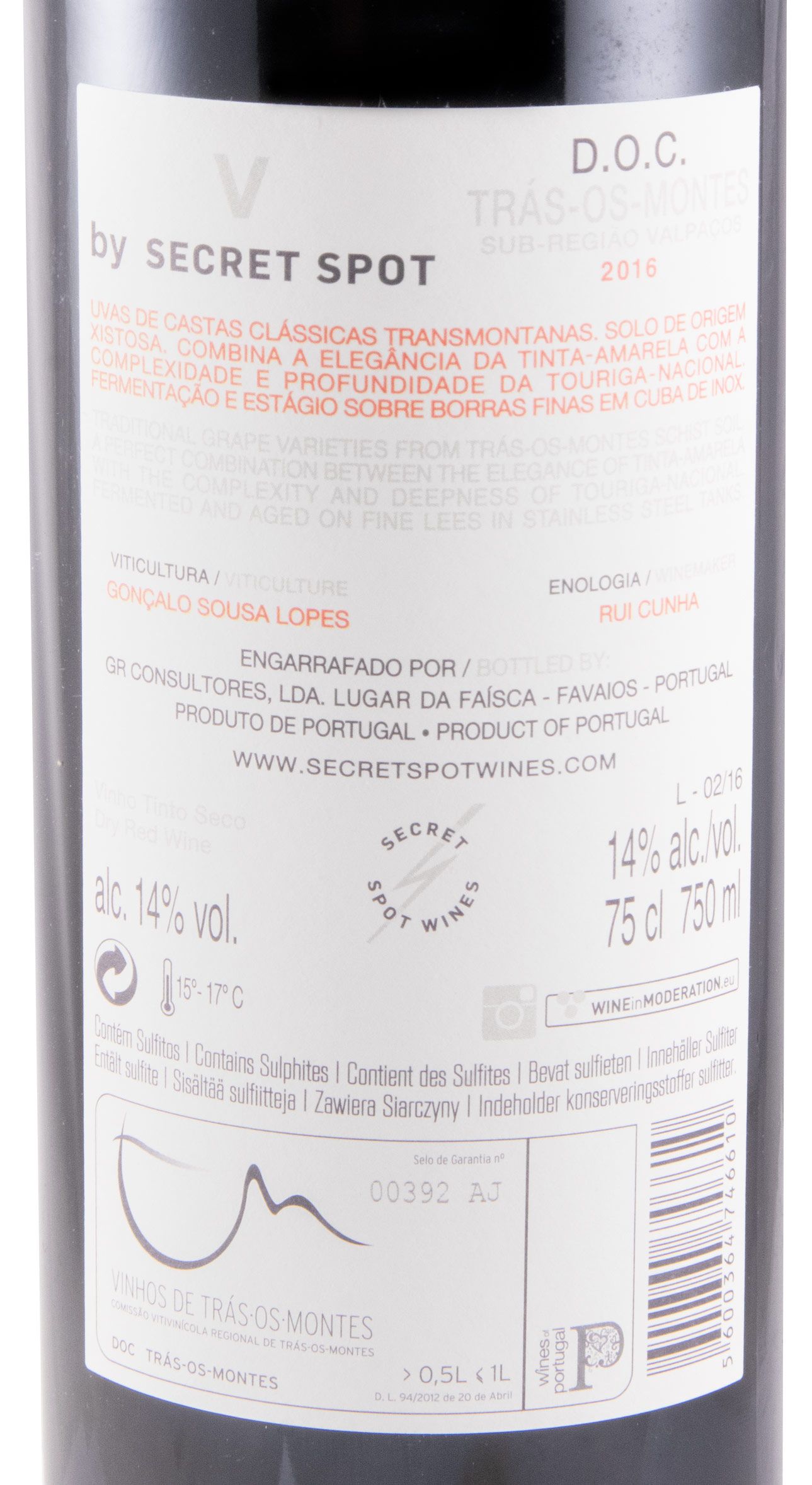 2016 Valpaços by Secret Spot red