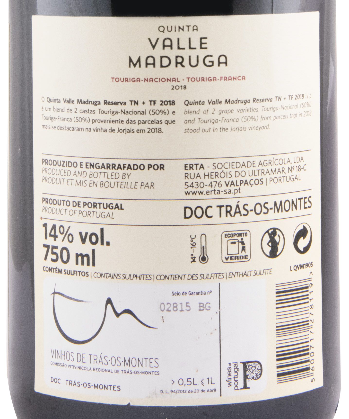2018 Quinta Valle Madruga Touriga Nacional & Touriga Franca red