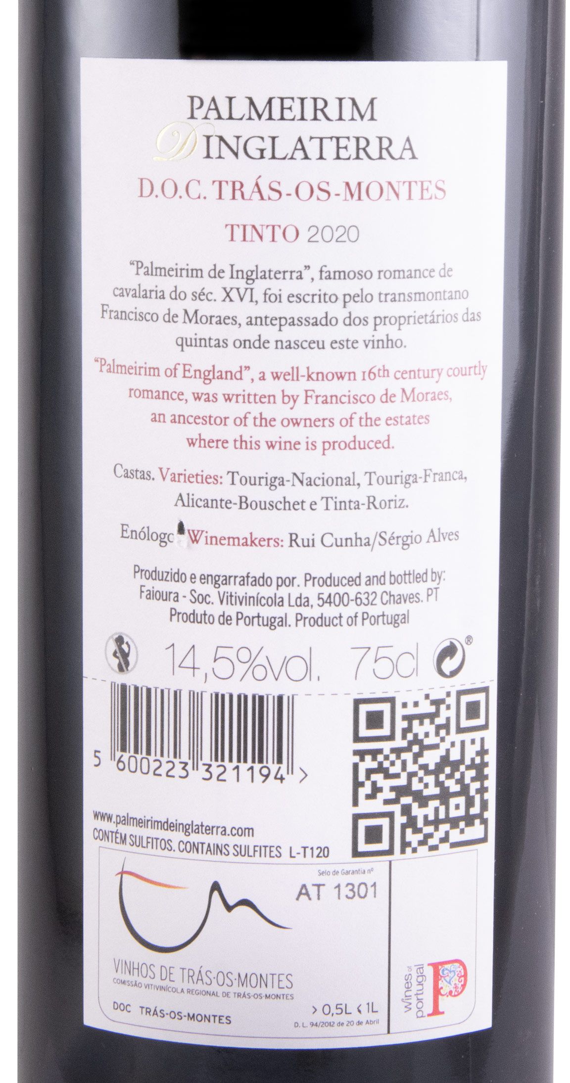 2020 Palmeirim D'Inglaterra tinto
