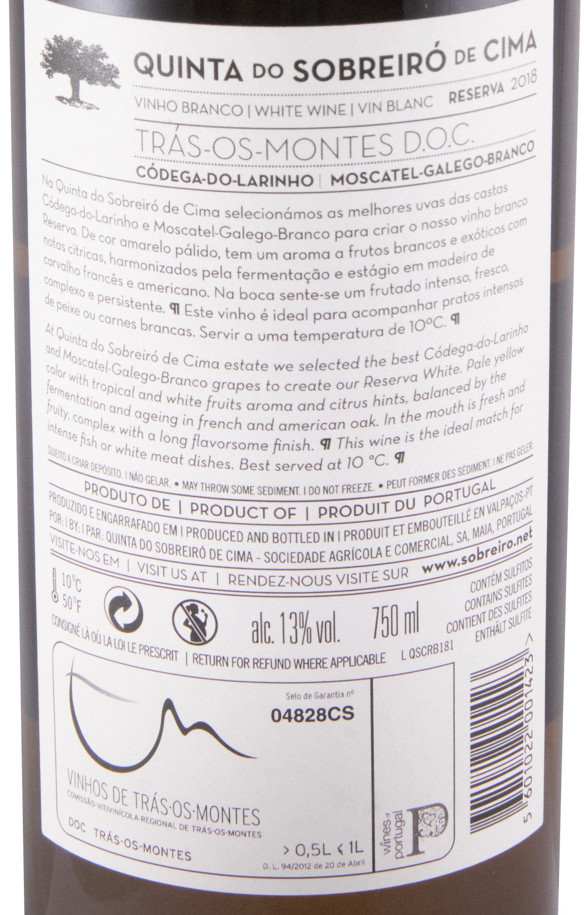 2018 Quinta do Sobreiró de Cima Reserva white