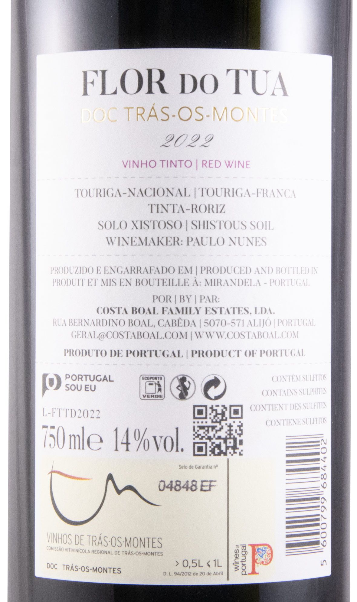 2022 Flor do Tua red (damaged label)