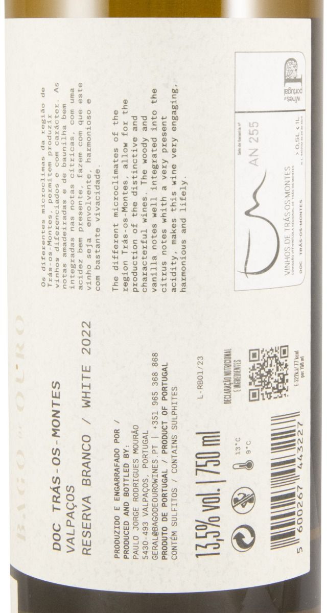 2022 Bago de Ouro Reserva branco