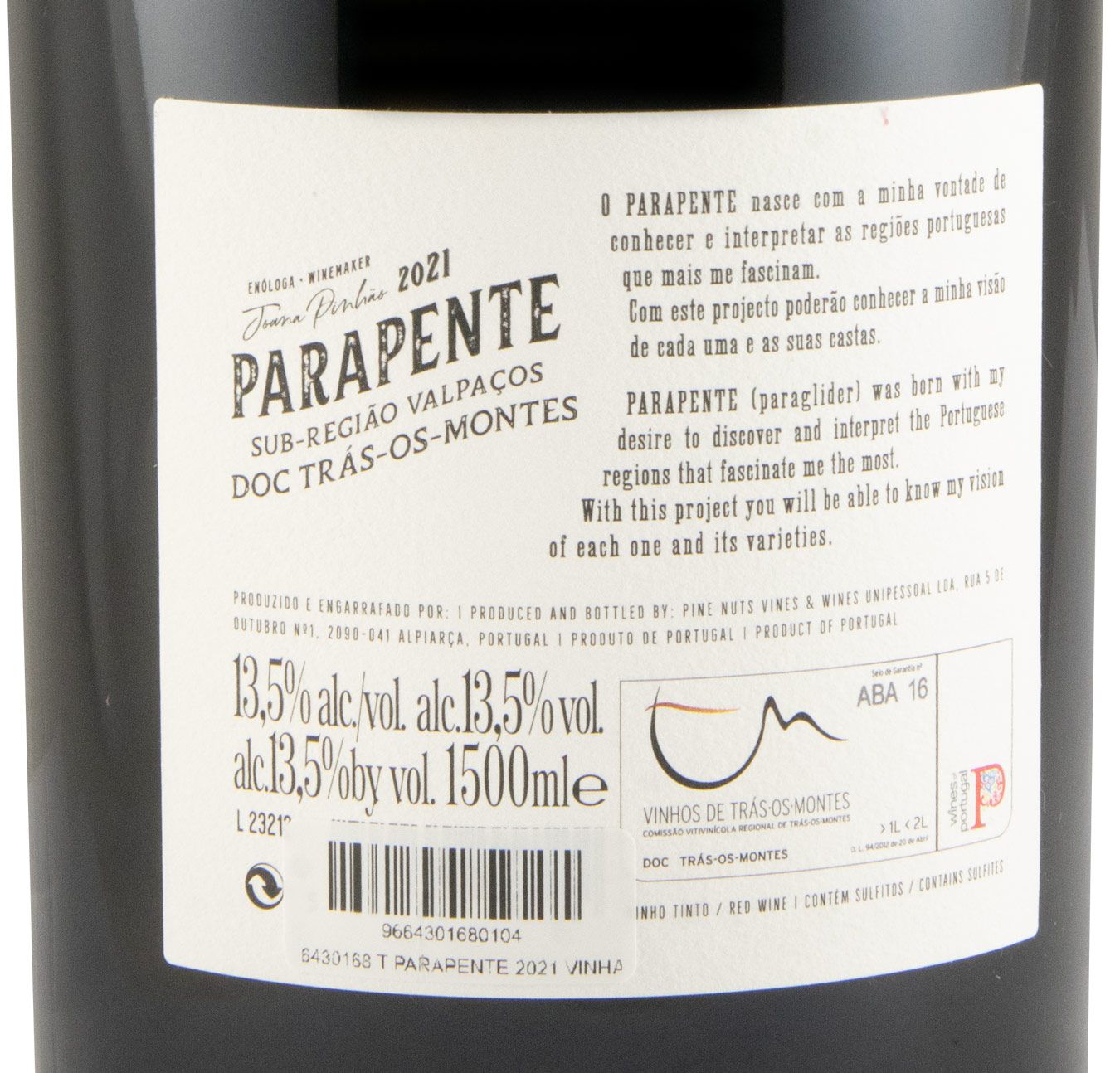 2021 Parapente Vinhas Velhas tinto 1,5L