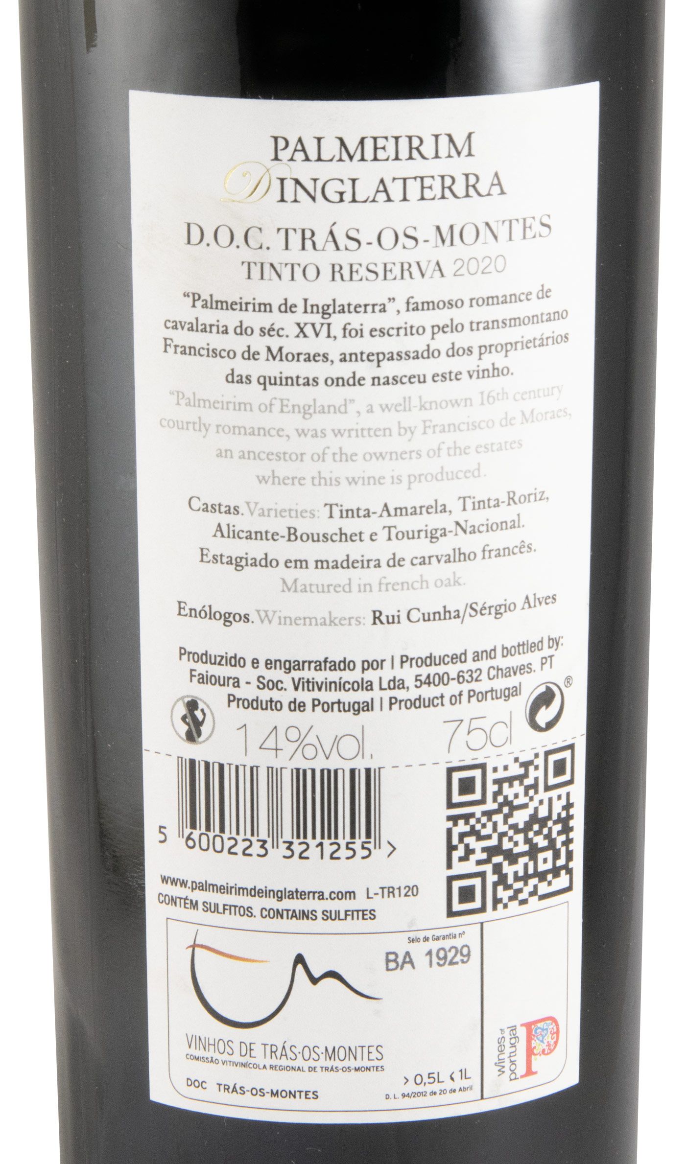 2020 Palmeirim d'Inglaterra Reserva tinto