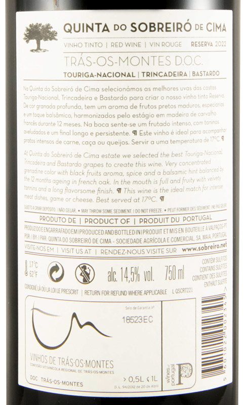 2022 Quinta do Sobreiró de Cima Reserva red