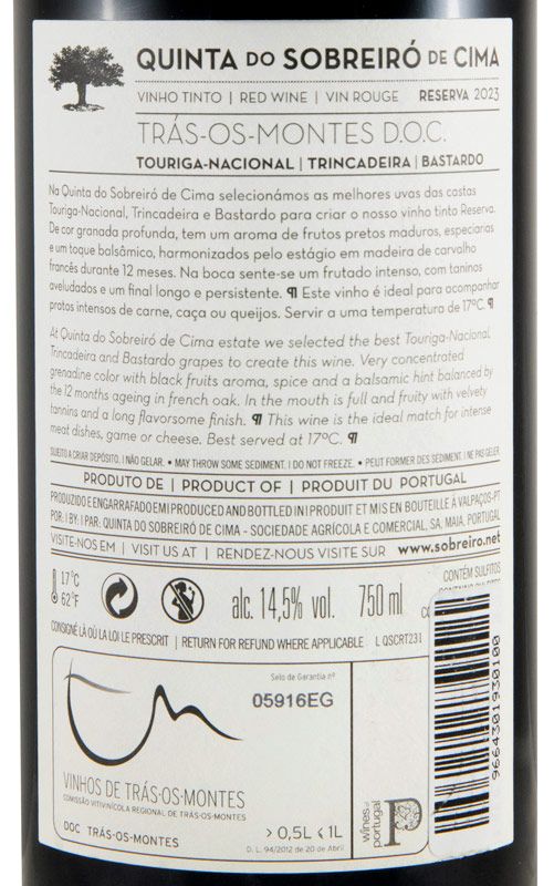 2023 Quinta do Sobreiró de Cima Reserva tinto