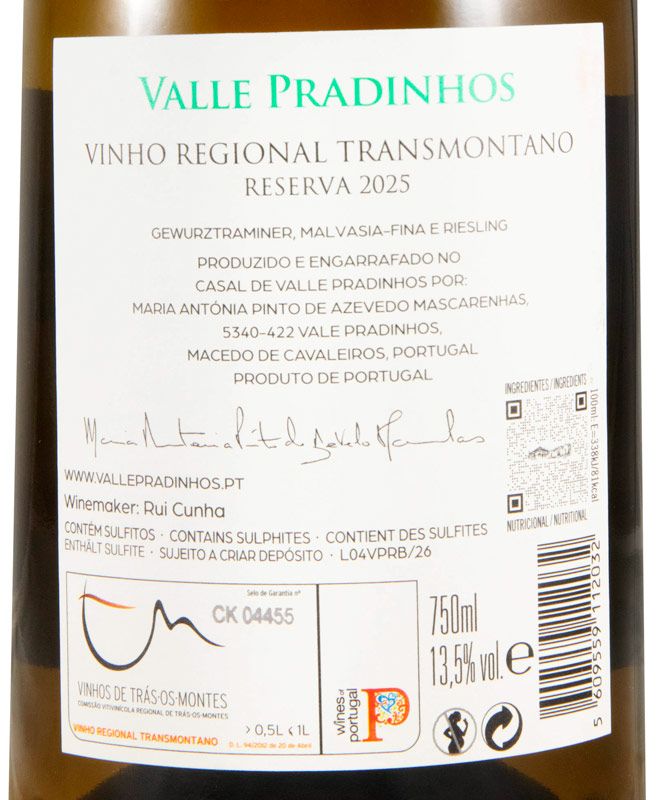 2025 Valle Pradinhos Reserva white