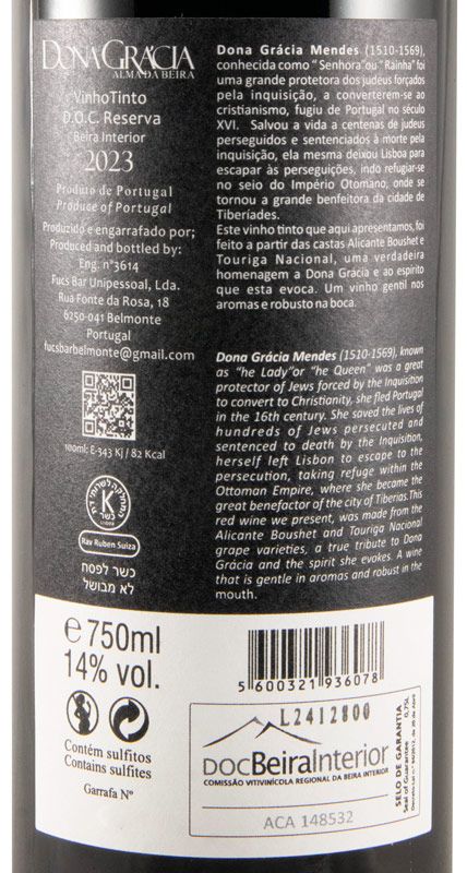 2023 Dona Grácia Reserva Kosher tinto