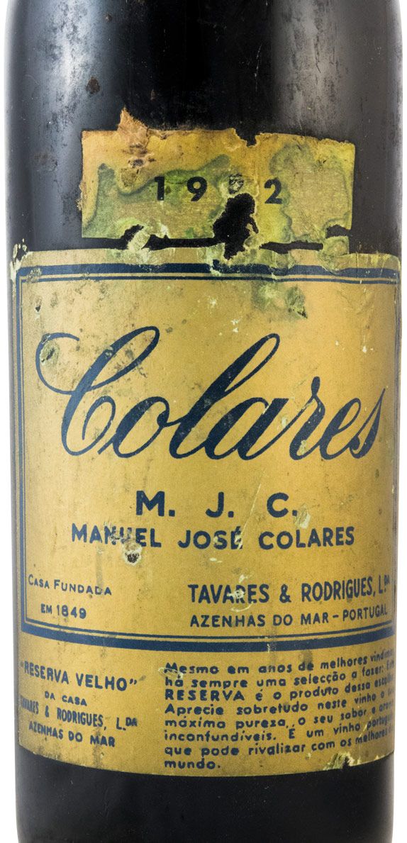 1962 Colares Reserva M.J.C. tinto (rótulo danificado)