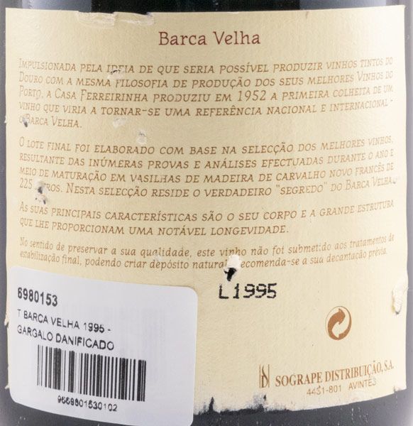 1995 Barca Velha tinto (cápsula danificada)