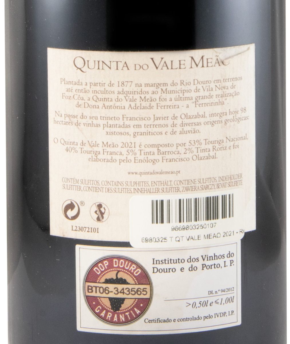 2021 Quinta do Vale Meão tinto (rótulo danificado)