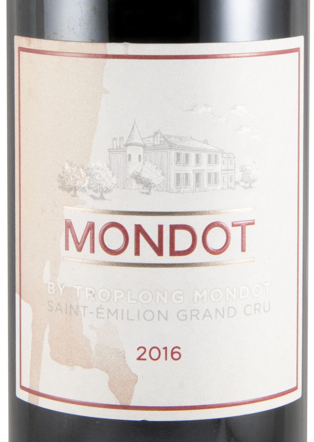 2016 Mondot Saint-Émilion tinto (rótulo danificado)