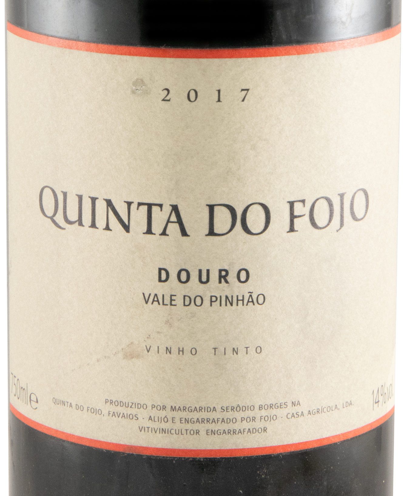 2017 Quinta do Fojo tinto (rótulo danificado)