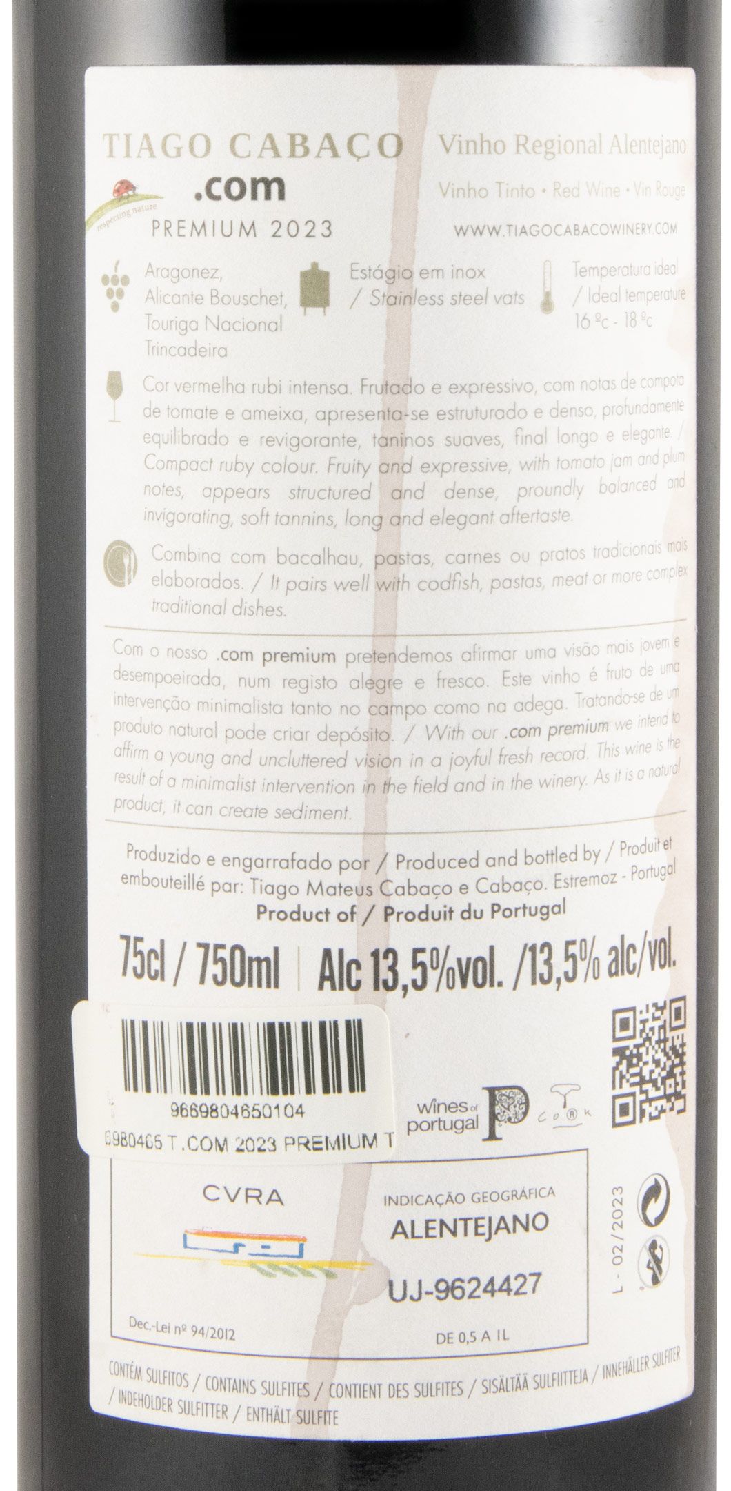 2023 Tiago Cabaço .Com Premium red (damaged label)