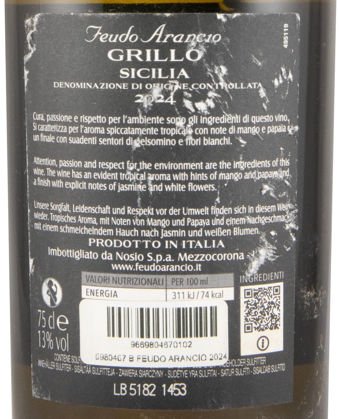 2024 Feudo Arancio Grillo white (damaged label)