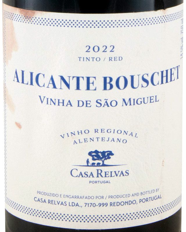 2022 Casa Relvas Alicante Bouschet tinto (rótulo danificado)