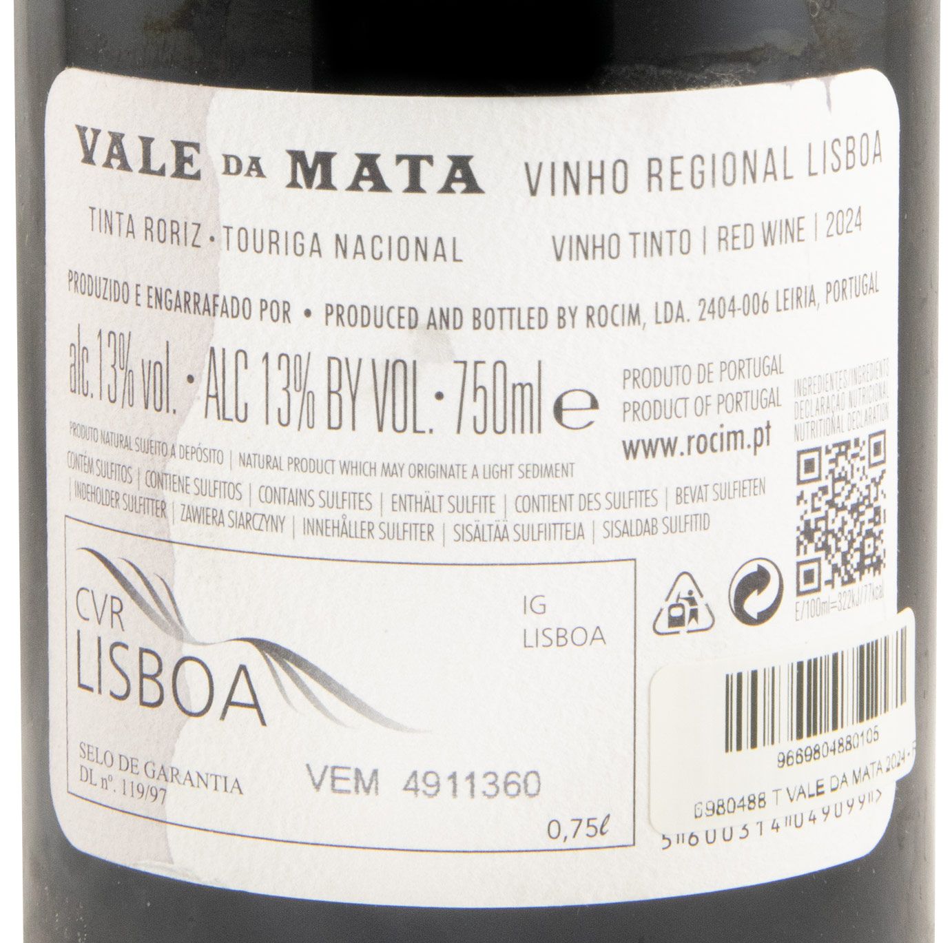 2024 Rocim Vale da Mata red (damaged label)