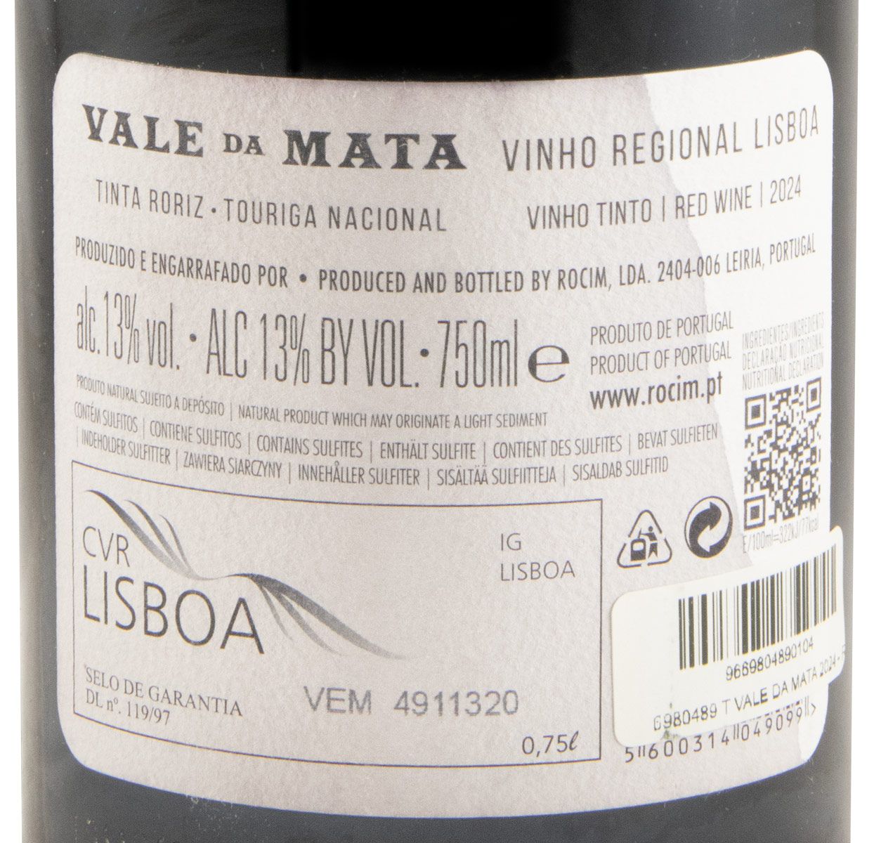 2024 Rocim Vale da Mata red (damaged label)