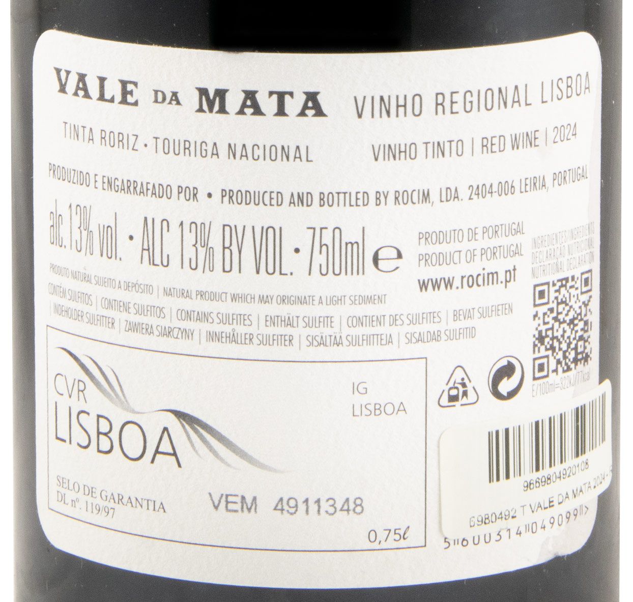 2024 Rocim Vale da Mata red (damaged label)