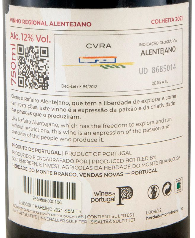 2021 Herdade do Monte white Rafeiro Sem Trela red (damaged label)