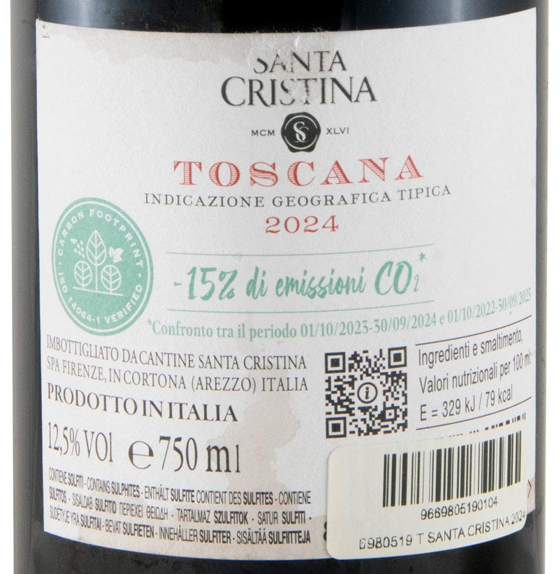 2024 Santa Cristina tinto (rótulo danificado)