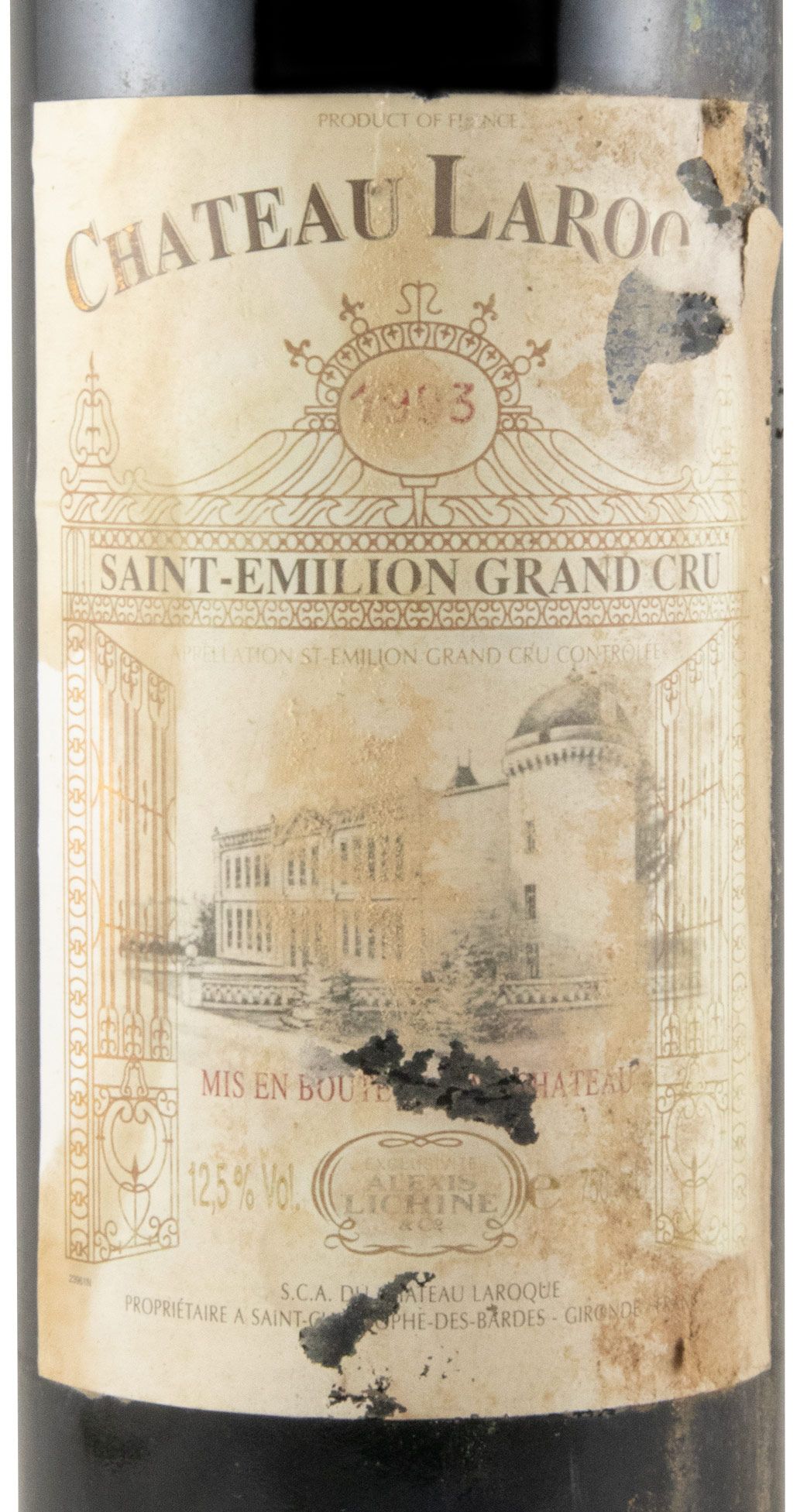 1993 Château Laroque Saint-Émilion tinto (rótulo danificado)