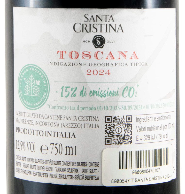 2024 Santa Cristina tinto (rótulo danificado)