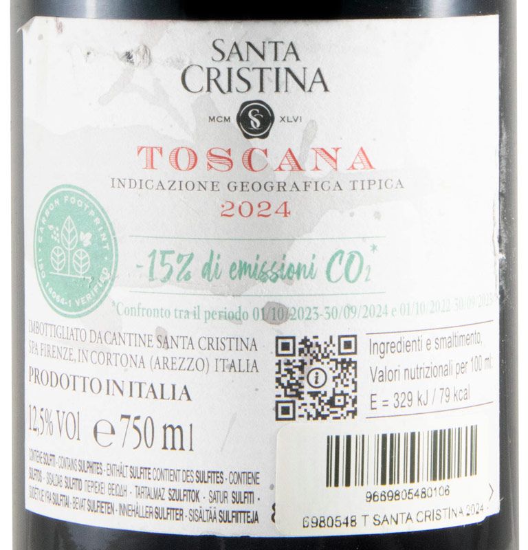 2024 Santa Cristina tinto (rótulo danificado)