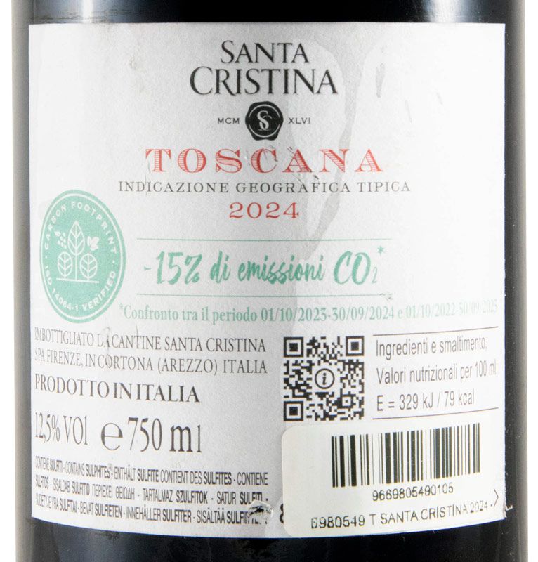 2024 Santa Cristina tinto (rótulo danificado)