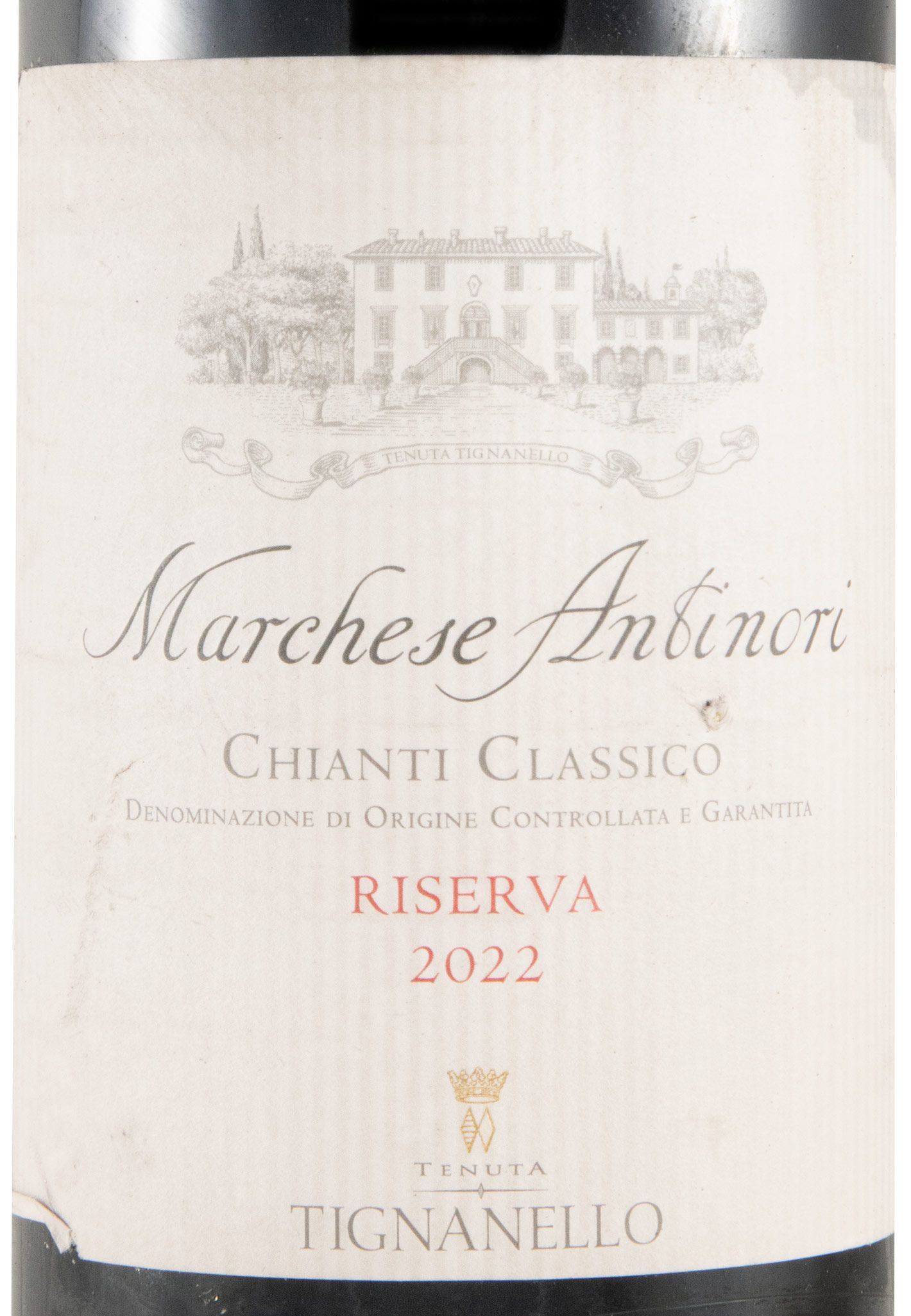 2022 Marchese Antinori Chianti Classico Riserva tinto (rótulo danificado)