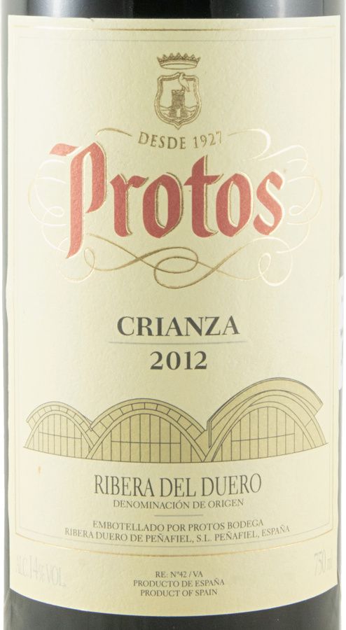 2012 Protos Crianza tinto (rótulo danificado)