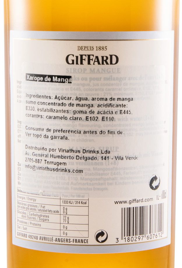 Syrup Mango Giffard 1L