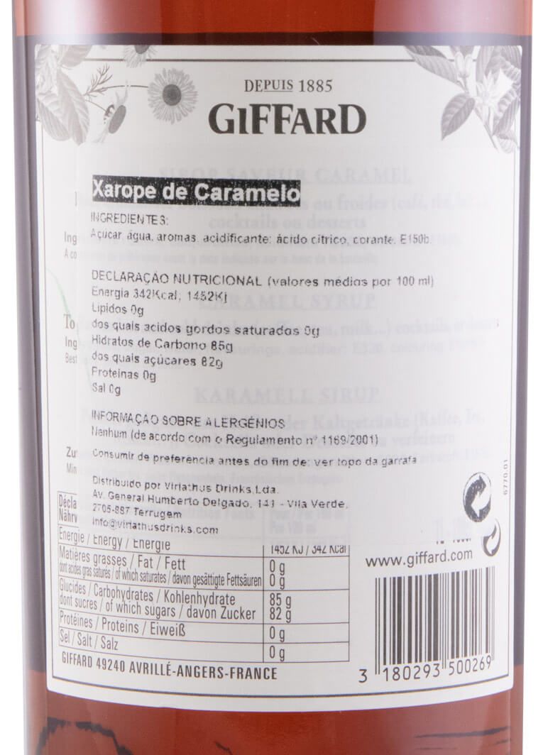Xarope Caramel Giffard 1L