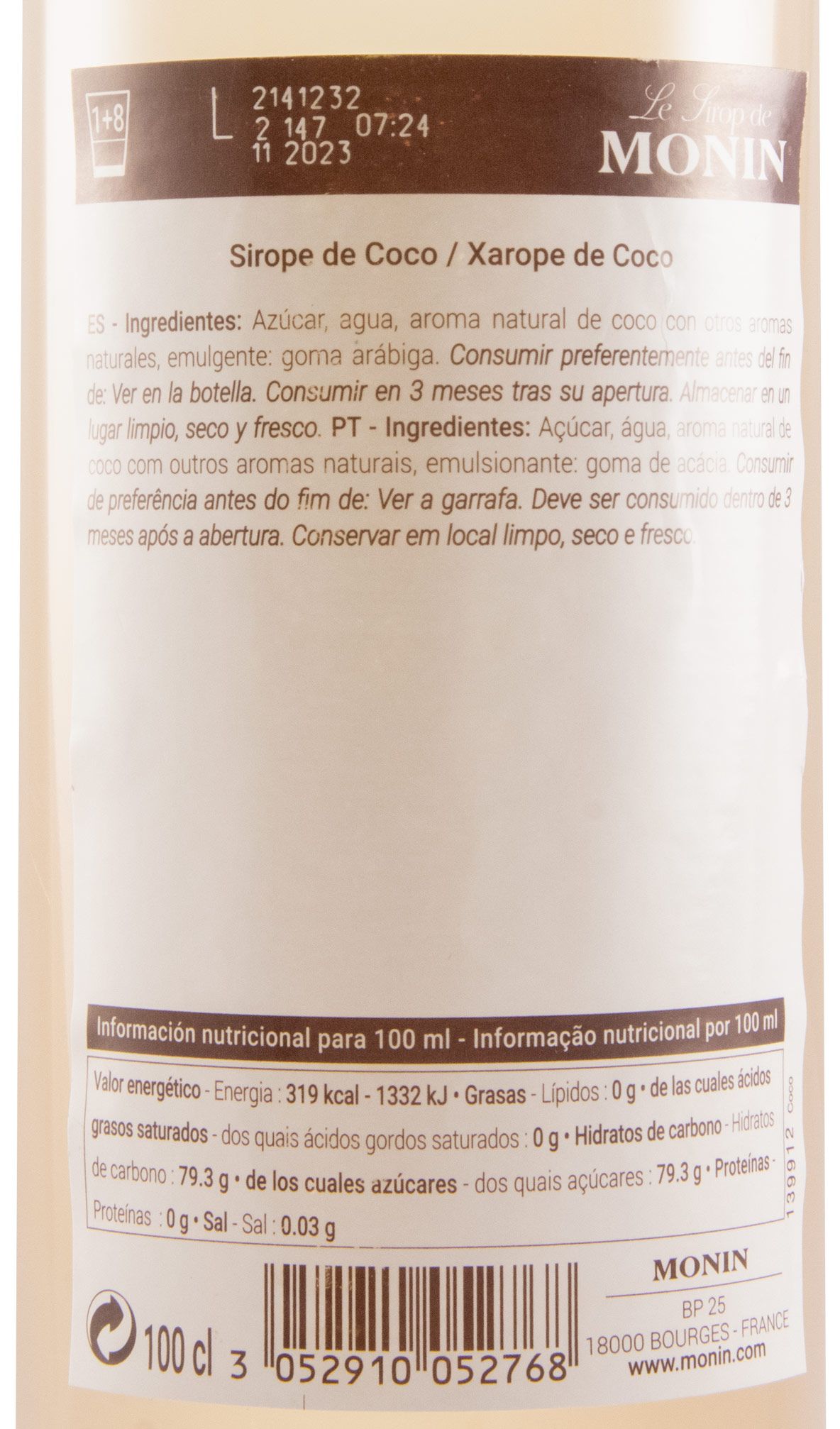 Xarope Coco Monin 1L