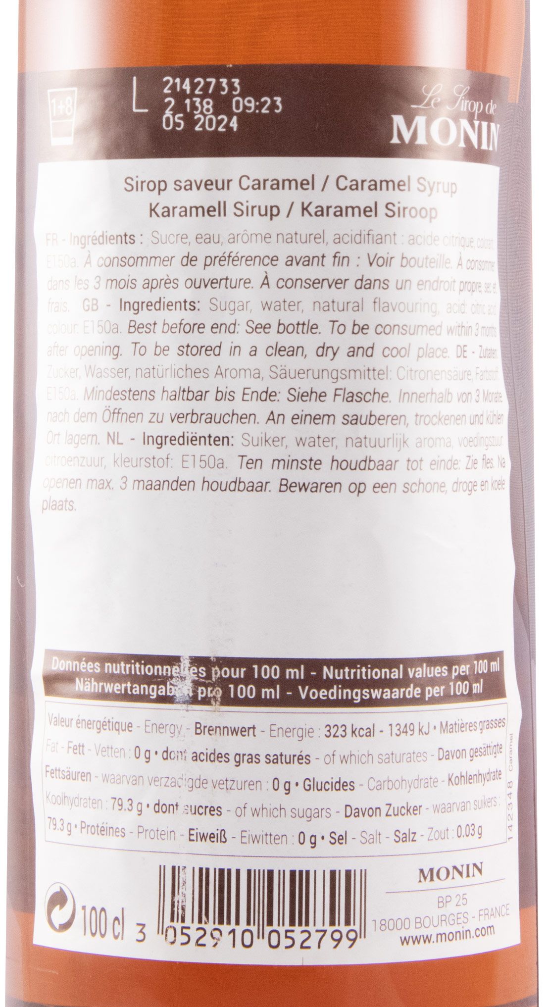 Xarope Caramel Monin 1L