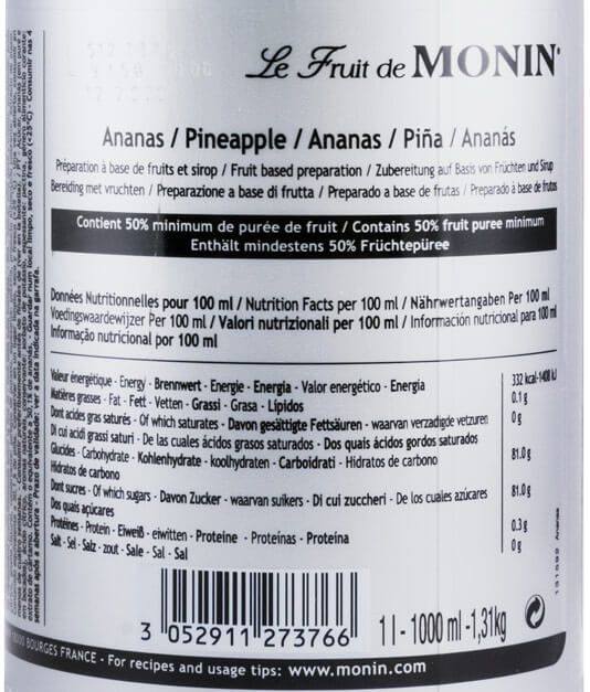 Puré de Fruta Monin Ananás 1L