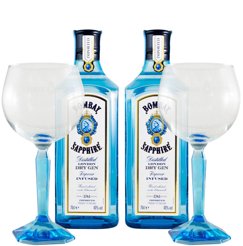 Set Gin Bombay Sapphire w/2 Glasses (2x70cl)