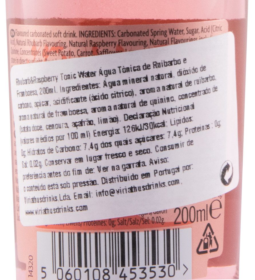 Água Tónica Fever-Tree Framboesa & Ruibarbo 20cl