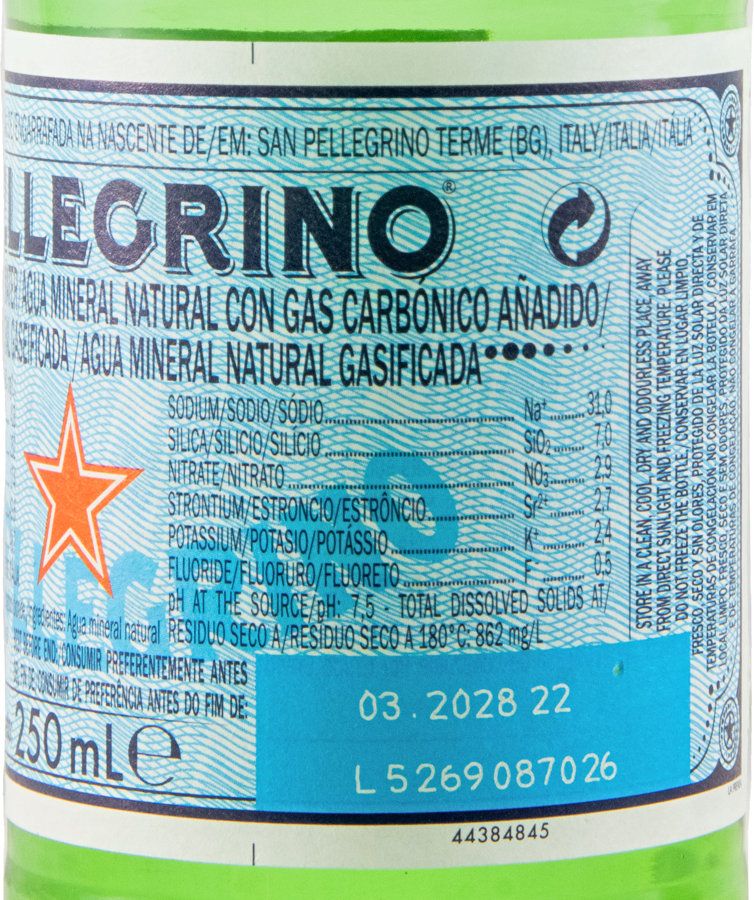 Água Gaseificada San Pellegrino 25cl