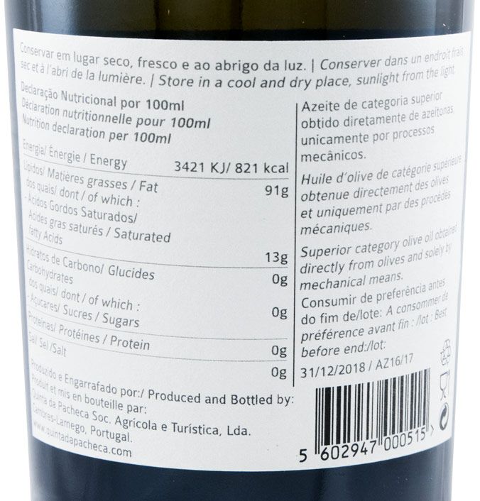 Azeite Virgem Extra Pacheca 50cl