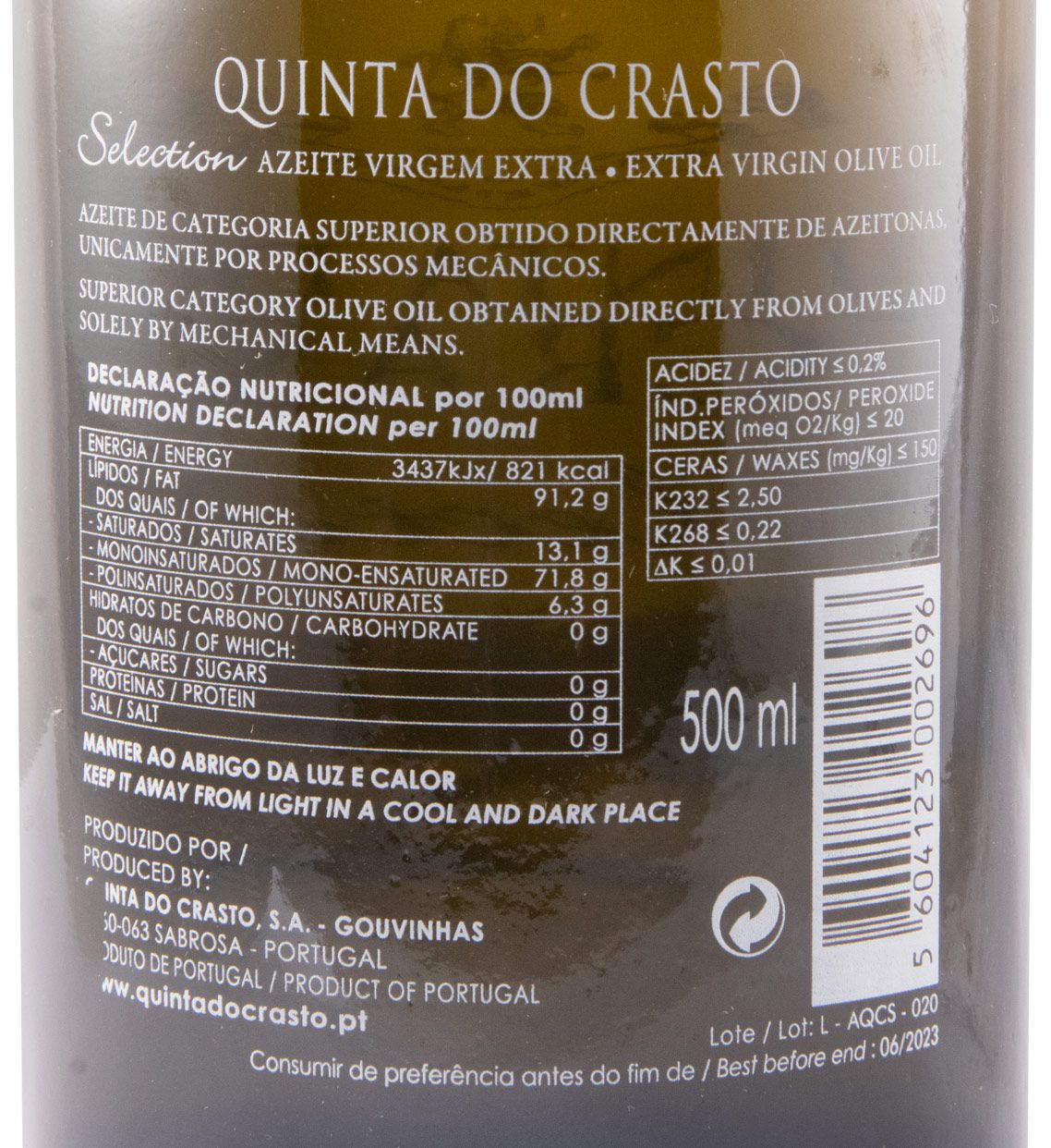 Azeite Virgem Extra Quinta do Crasto Selection 50cl