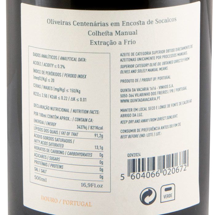 Azeite Virgem Extra Quinta da Vacaria Oliveiras Centenárias 50cl