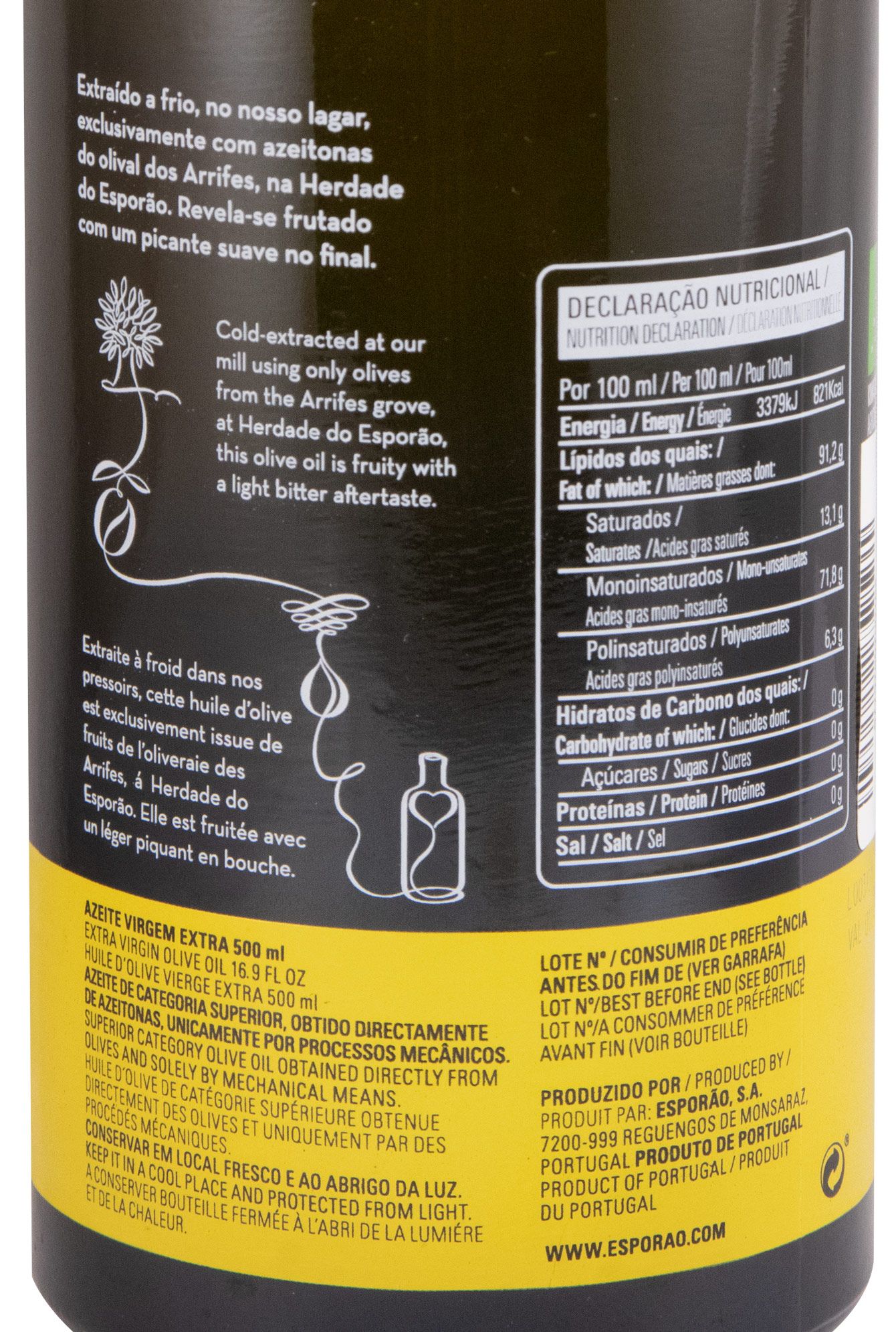 Olive Oil Extra Virgin Herdade do Esporão Olival dos Arrifes organic 50cl