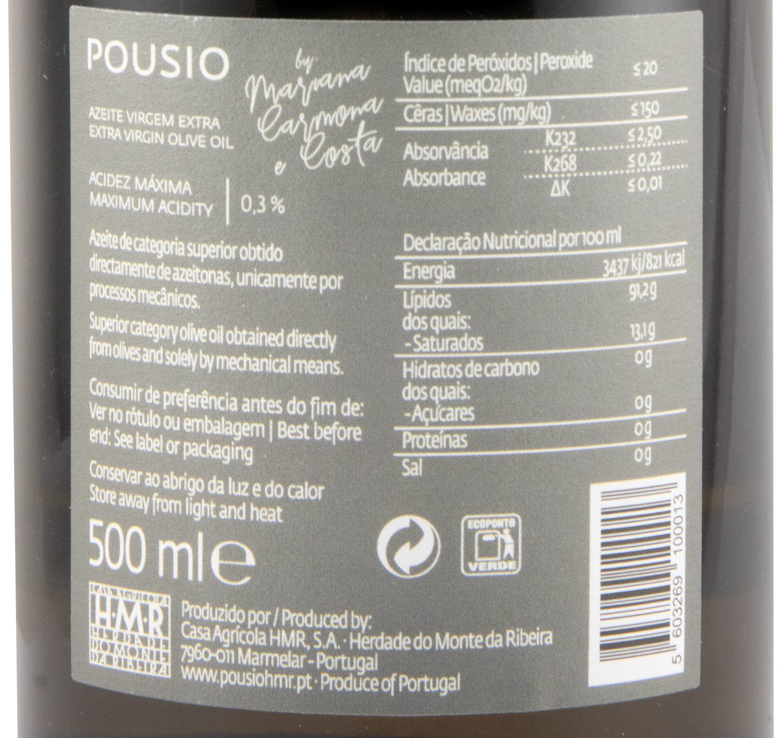 Olive Oil Extra Virgin Pousio 50cl
